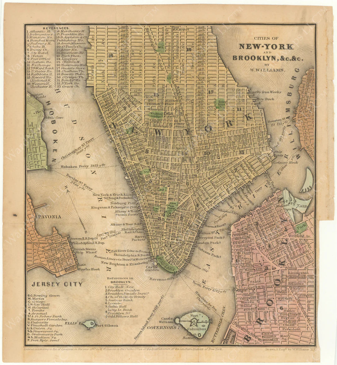 Williams Cities of New York and Brooklyn 1847