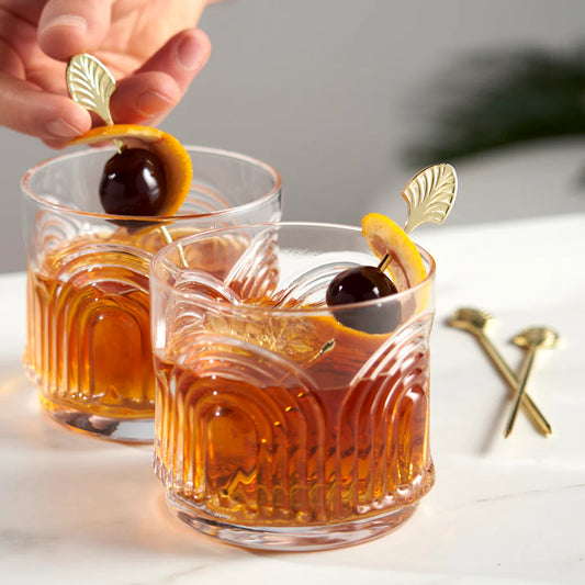 Set of 4 Gold Art Deco Cocktail Pics